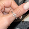 Thin Cross Accent Ring with Cubic Zirconia in Sizes 5 to 10 - Image 11