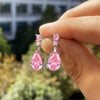 Cubic Zirconia Water Drop Charm Women Drop Earring Wedding Band Jewelry White/Purple Earrings - Image 7