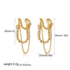 Cubic Zirconia Huggie Hoop Earrings in Gold-Tone Stainless Steel - Image 29