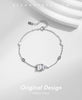 MODIAN 925 Sterling Silver Hearts & Rectangle Emerald Cut Zirconia Wedding Bracelets Classic Romantic Jewelry For Women Gifts