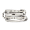 Multi-layer Stackable Finger Rings Shiny Cubic Zirconia Link Ring Gold Plated Stainless Steel Jewelry Accessory - Image 16