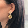 Bilincolor Summer Pink and Yellow Flower Drop Earring for Women - Image 4