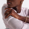 Stainless Steel Openwork Ring with Sculpted Folds in Gold-Tone - Image 3
