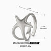 Stainless Steel Y2K Celestial Star Open Rings for Women Men Unique Design Gold Silver Color Adjustable Ring Jewelry - Image 20