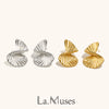 La. Muses Rotating Twisted Fan Shaped Stainless Steel Women's Earrings Pvd Gold Plated Jewelry Accessories - Image 6