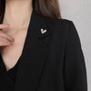 Fanshin Korean Style Heart Brooch Shiny Rectangular Rhinestone Pin Elegant Alloy Hollow Heart Breastpin Men - Image 4
