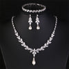 Brilliant Zirconia Leaf Necklace Earrings Rings Bracelets Set for Women CZ Drop Bridal Wedding Jewelry Sets - Image 15
