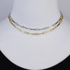Geometric Sparking Round Bling CZ Bamboo Bar Charm Link Chain Women Choker Necklace - Image 6