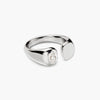 Dplaopa Women Silver Irregular Adjustable Ring with Oval CZ Zircon Rock Punk Birthday Gift Jewelry - Image 2