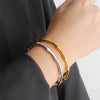 Stylish Stainless Steel Gold Plated Bamboo Link BanglesTrend Bracelet For Ladies Gents Romantic Celebration Present Chic Jewelry - Image 6