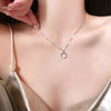 Korean Colorful Crystal Round Pendant Silver Color Chain Neck Necklace for Women Sweet Wedding Aesthetic Charm Jewelry - Image 5