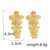 Golden Stainless Steel Flower Stud Earrings For Women Vintage Style Elegant Romance Ladies Stud Daily Wear Jewelry - Image 6