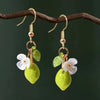 Cute Yellow Fruit Lemon Little Flower Green Leaf Pendant Necklace for Women Earrings Jewelry Gifts - Image 13
