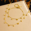 316L Stainless Steel Golden Snowflake Butterfly Crown Key Lightning Zircon Necklace Bracelet Set Jewelry Sets Gift - Image 9