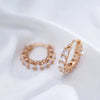 Cubic Zircon Hoop Earrings For Women Rose Gold Color Jewelry Accessories - Image 3
