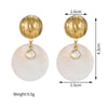 Exaggerated Gold-plated Stainless Steel Zircon Earrings Love Circle Acrylic Large Pendant Charming Women's Party Jewelry Gifts - Image 5