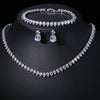 Round Cubic Zirconia Tennis Necklace and Earrings Bridal Jewelry Set - Image 15