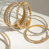 White Cubic Zirconia Multi-Layers Bangle Bracelet And Collar Necklace Jewelry Sets Stainless Steels Jewelry - Image 5