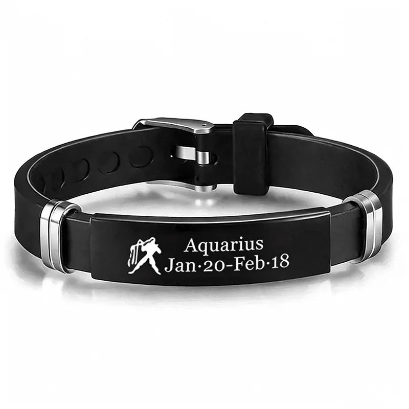 12 Constellation Zodiac Sign Bracelet Men Stainless Steel Scorpio Libra Adjustable Bracelets Bangles For Women - Image 1