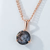 Big Grey Stone Pendant And Necklace For Women Rose Gold Color Zircon Jewelry Accessories - Image 1