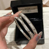 silver Vintage simple style sunflower Brushed bracelet for women inlay diamonds light bangles wedding jewelry gift - Image 1