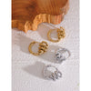 Stainless Steel Twisted Hoop Earrings for Women Pvd Gold Plated Geometric Metal Jewelry - Image 5