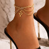 Boho Gold Silver Color Tassel Chain Bracelet Anklet Charms Snake/Starfish/Heart Sexy Leg Ankle On Foot Chain Beach Jewelry - Image 1