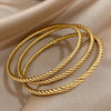 3pcs/set Chic Twist Stainless Steel Wrist Cuff Bangle Bracelet For Women Men Stackable Charms Jewelry Gifts - Image 4