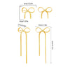 Snake Chain Bow Drop Stud Earrings for Women Gold Plated Bowknot Long Tassels Earring Party Jewelry - Image 6