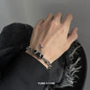 Hip Hop Obsidian Star Bracelet For Men Women Punk Design Titanium Steel Charm Couple Jewelry Kpop Gift - Image 1