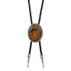 Vintage Artistic Bolo Tie Necklace Antique Silver Turquoise Inlaid Vintage Turquoise Pendant Round Disc Personality - Image 10