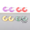 Boho 4 pair/set Multicolor Acrylic Small Hoop Earrings Resin Geometric C Shape Drop Earring Jewelry Sets for Women - Image 3