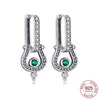 Silver Elegant Sparkling Lucky Clover Hoops Earring For Women Jewelry Simple Colorful Flower Love Gift - Image 45