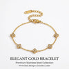 Gold Color Flower Zircon Bracelet Stainless Steel Jewelry for Women, Gift Party Bangles Accessories - Image 1