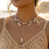 3pcs/set Bohemian Pearl Starfish Pendant Necklace for Women Irregular Blue Stone Beads Link Chain Beach Party Jewelry - Image 5