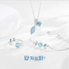 Silver Simple Necklace Bracelet Rings Set For Women Girls Wedding Engagement Valentines Day Gift - Image 1
