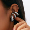 1pc Simple Metal Multilayer Hollow Ear Clips for Women Fake Piercing Water Drop Teardrop Cartilage Clip Earring Ear Cuff Jewelry - Image 4