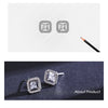 Modian Authentic 925 Sterling Silver Twinkling Geometric Square Stud Earrings for Women Classic Wedding Engagement Jewelry