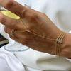 Rhinestone Multilayer Zircon Connected Finger Ring Bracelets for Women Handmade Thin Link Chain Bracelet Party Jewelry Gift - Image 1