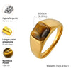 Gold Color Pinky Ring for Men Women,Stainless Steel Tiger Eye Stone Signet Ring,Dainty Chic Party Jewelry Gift - Image 7