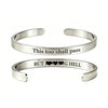 This Too Shall Pass Mantra Cuff Bracelet Hidden Message Motivational Jewelry Gifts Cuff Bracelet Gifts for Women - Image 1