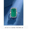 Silver Vintage Green Square Zircon Diamond Ring Anniversary Birthday Wedding Party Gift - Image 6