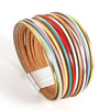 Simple Gold Silver Color Leather Bracelets For Women Boho Multilayer Strips Wide Wrap Bracelet Jewelry - Image 9