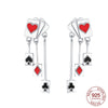 Silver Elegant Sparkling Lucky Clover Hoops Earring For Women Jewelry Simple Colorful Flower Love Gift - Image 40