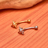 Titanium 16G CZ North Star Rook Earring 6mm 8mm 10mm 12mm Curved Barbell Eyebrow Cartilage Tragus Labret Piercing - Image 4