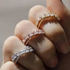 Zircon Shiny Chic Resizable Double Student Opening Rings for Woman Silver Color Gothic Finger Jewelry Wedding Party - Image 4