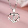Cute Female A-Z Letter Flower Pendant Necklace Silver Color Wedding Jewelry Gift For Women - Image 11