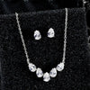 Sparkling Teardrop Cubic Zirconia Necklace Earrings Set For Women Elegant Bridal Wedding Party Jewelry Accessories - Image 7