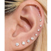Stainless Steel Crystal Flat Back Stud Earrings 4 Prong Setting 2mm to 10mm 1 Pair - Image 4