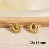 Maillard Series Stainless Steel Earring Tiger Eye Stone No Fade Earrings Sun Oval Butterfly Fan-Shaped Jewelry - Image 25
